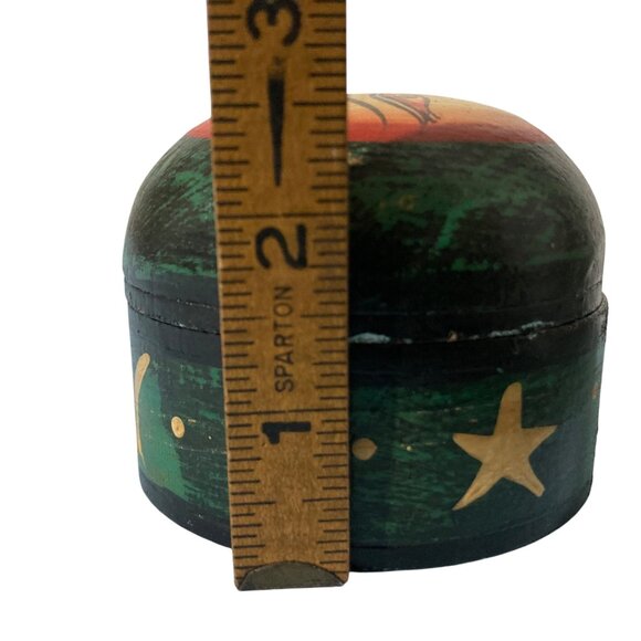 Celestial Moon And Stars Hand Painted Wooden Trinket Box - Picture 7 of 8